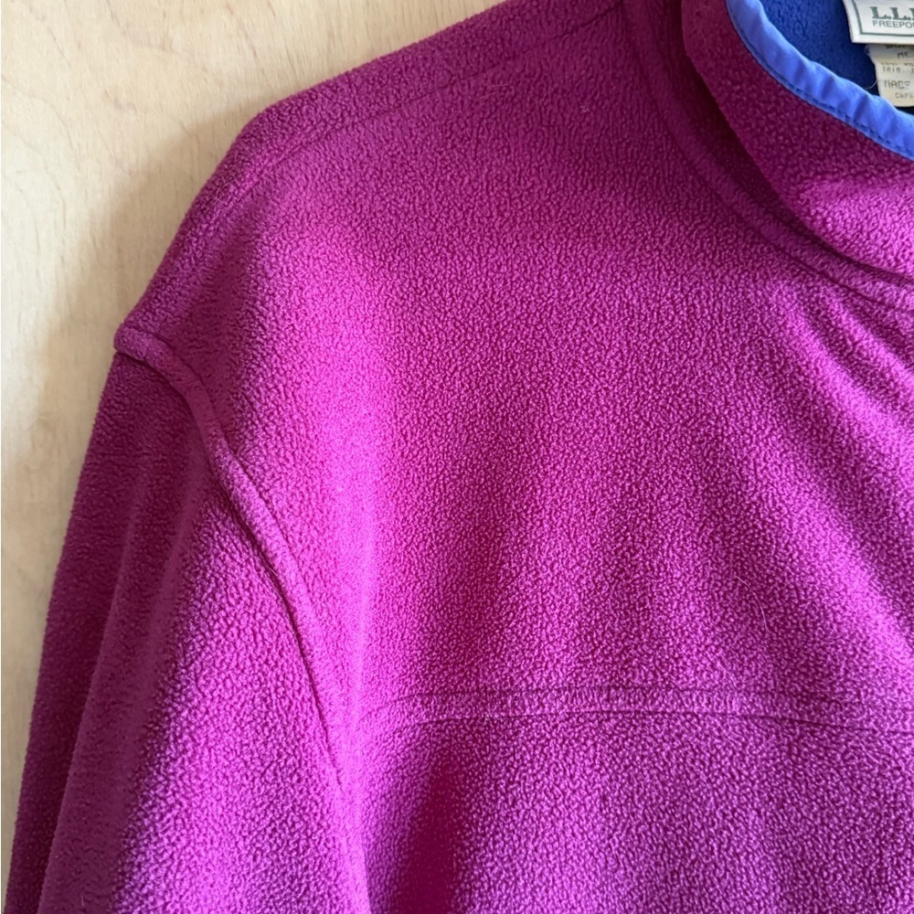 L.L.Bean Vintage Jacket Polartec Full Zip Magenta/Blue Women’s M Gorpcore Winter - Picture 7 of 16